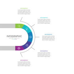 Business infographic template. 5 Step timeline journey. Process diagram, Infographic elements vector illustration.	