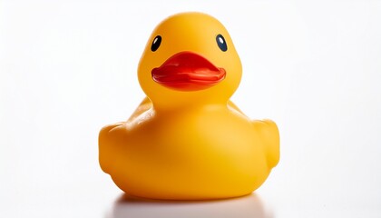 yellow rubber duck isolated on white background