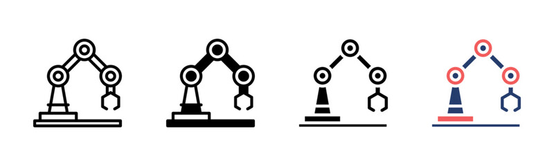 Industrial Robot icon sheet multiple style collection