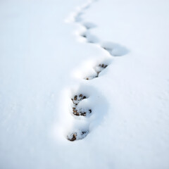 footprints in snow,  Fresh Footprints in Deep White Snow Trail.png