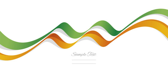 New abstract Ireland wavy flag ribbon with shadows. Ireland flag vector illustration isolated on white background