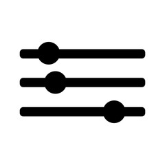 Silhouette of settings slider icon with three adjustable controls in clean minimalist style