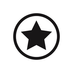 Silhouette of star inside circle shown in clean award and achievement themed minimalist icon