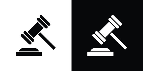 Gavel icon illustrations filled outline style. EPS10