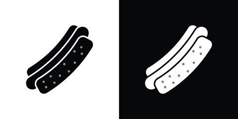 Hot dog icon illustrations filled outline style. EPS10