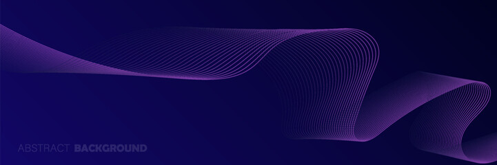 Dark blue abstract background with glowing wave lines. futuristic background Modern concept technology. modern in banners,website