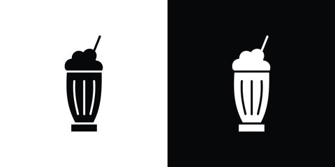 Milkshake icon illustrations filled outline style. EPS10