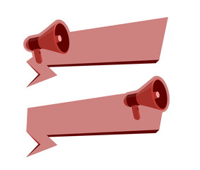 Megaphone and lightning. Special offer. Promotion on social networks. Marketing time concept. Speaker or speaker object.