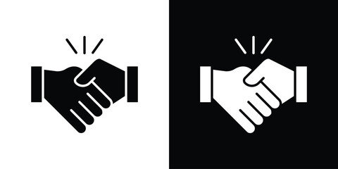 Partnership icon illustrations filled outline style. EPS10