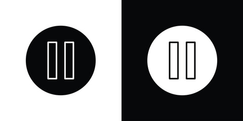 Pause button icon illustrations filled outline style. EPS10
