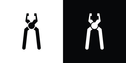 Pliers icon illustrations filled outline style. EPS10