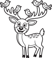 deer with baby silhouette line art stock royalty free image premium quality
