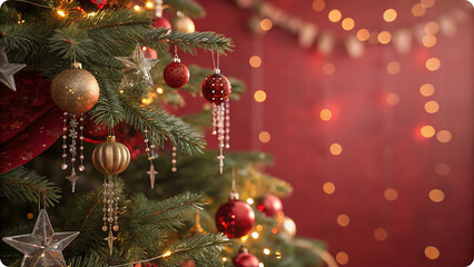 Festive Christmas Tree Ornaments gold stars