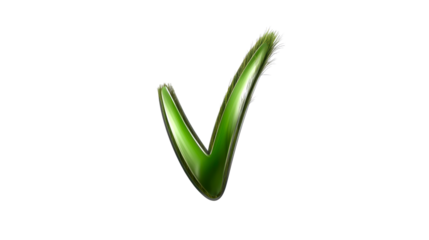 Green check mark design with a sleek and modern look