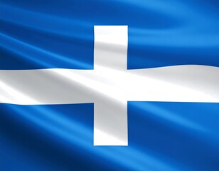 Obraz premium A waving flag with a white cross