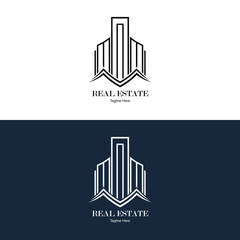 Geometric Skyline Real Estate Logo
