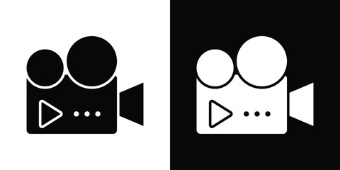 Video camera icon illustrations filled outline style. EPS10