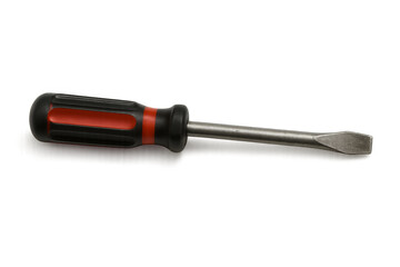 Red and black screwdriver isolated on transparent background
