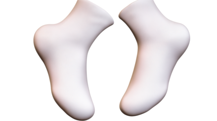 White ankle socks on transparent background suitable for various uses