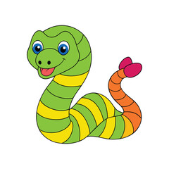 Fototapeta premium Smiling Happy Snake Cartoon Vector Art