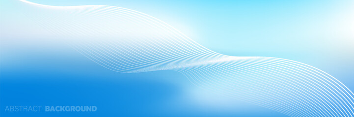 Abstract blue gradient background with shining lines waves. Minimalist background for banner, poster, cover, eps10,banners
