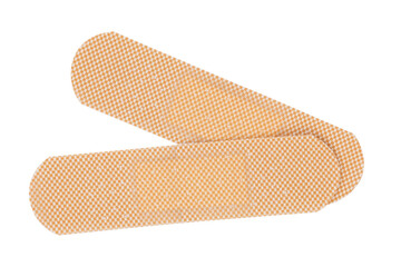 Adhesive bandage check mark. Medical concept for success, approved choice, or positive healing, isolated on white background with clipping path.