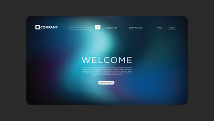 Clean modern website landing page design with welcome message and call to action button