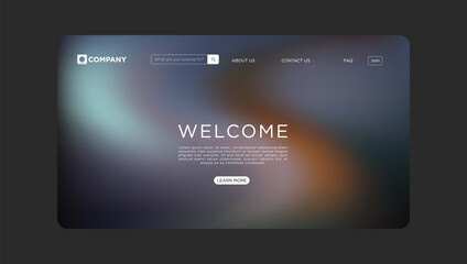 Modern website template design with sleek blurred background and user-friendly navigation
