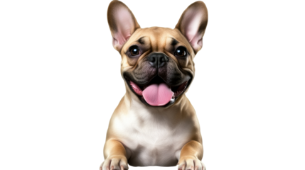 Cheerful French Bulldog on a clear background