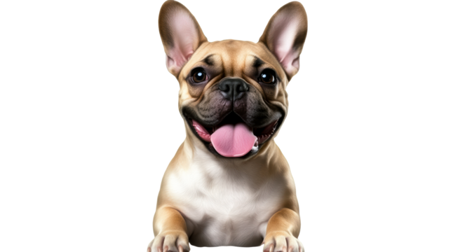 Cheerful French Bulldog on a clear background