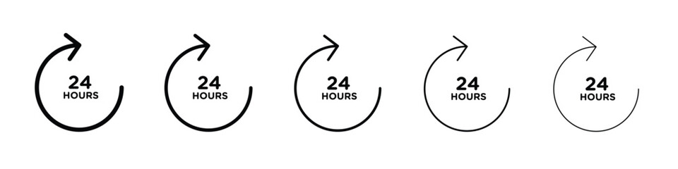 24 Hrs icon. Thin line icons collection for web ui.