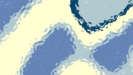 Desertcore Deep Cerulean Cream Abstract background with flowing shapes in blue, light blue, and yellow creating a dynamic, modern artwork