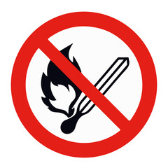 No Smoking or Naked Lights vector icon