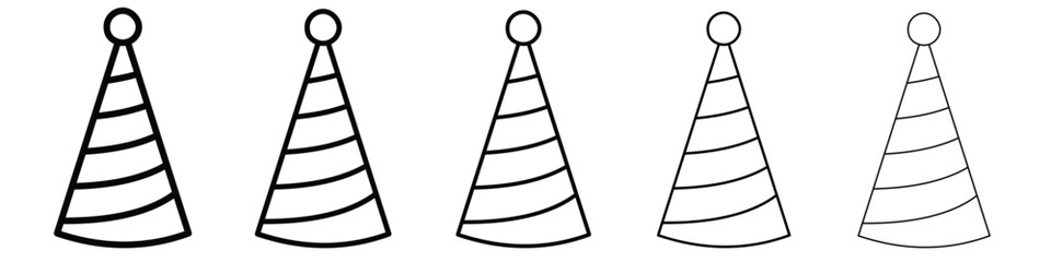 Birthday hat icon. Thin line icons collection for web ui.
