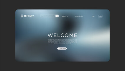 Elegant website interface template with modern blurred background and intuitive navigation