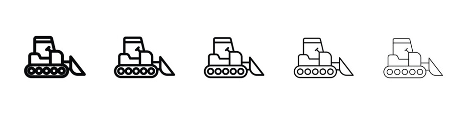 Bulldozer icon. Thin line icons collection for web ui.