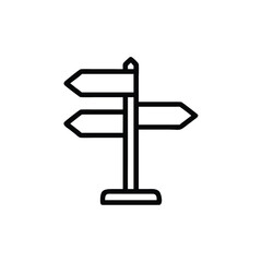 Outline directional signpost with three arrows on guidance