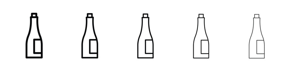 Champagne bottle icon. Thin line icons collection for web ui.