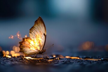 butterfly on fire