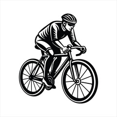Naklejka premium Bike Riding Pose Silhouette Vector Design