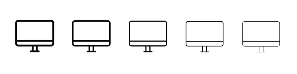 Computer icon. Thin line icons collection for web ui.