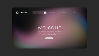 Welcome landing page design promotes your company with a modern and inviting aesthetic