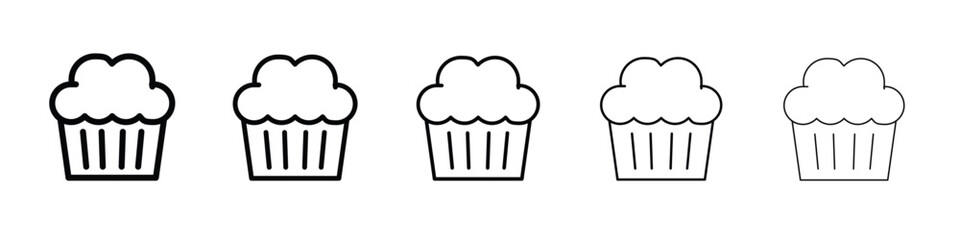 Cupcake icon. Thin line icons collection for web ui.