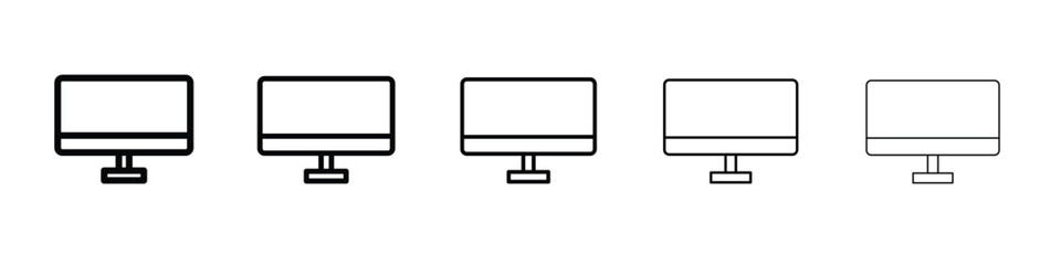 Desktop icon. Thin line icons collection for web ui.