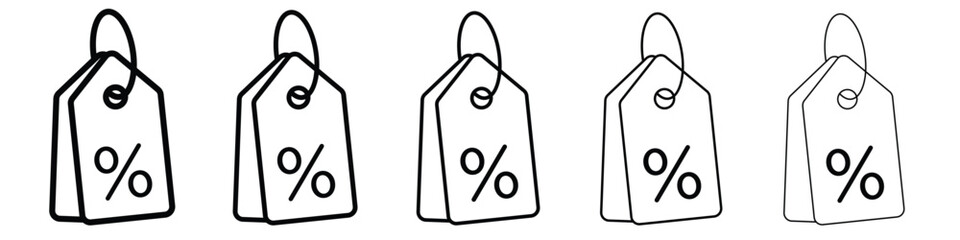 Discount tag icon. Thin line icons collection for web ui.