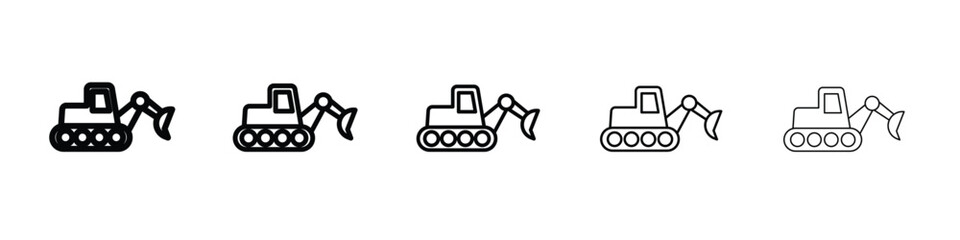 Excavator icon. Thin line icons collection for web ui.