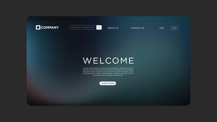 Sleek website template with cool dark gradient perfect for modern business startup landing pages