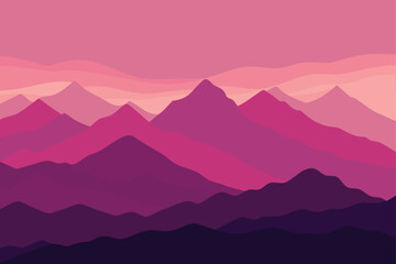 pink dusk on peaks