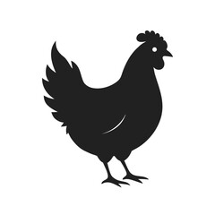 Elegant hen silhouette a classic farm animal illustration perfect for rustic designs isolated on white background