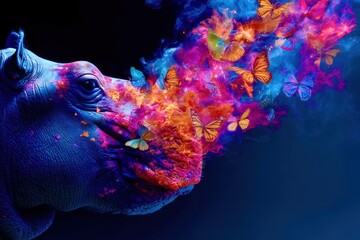 abstract fractal background with animal